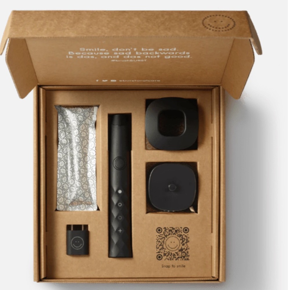 NWT BURST Sonic Toothbrush Starter Kit Black